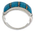 Southwestern Turquoise Opal Inlay Silver Ring Size 6 EX50829